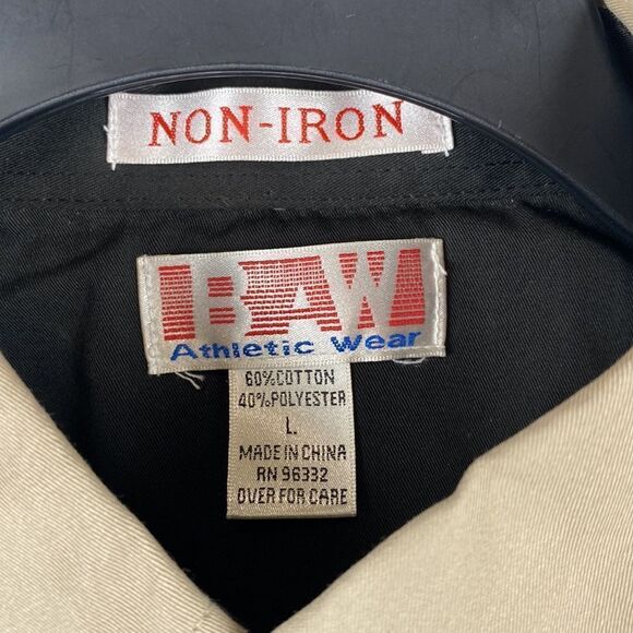 NEW Stock Show U Button Down Shirt Size Large Khaki Tan Black BAW Athletic Wear - Picture 2 of 7